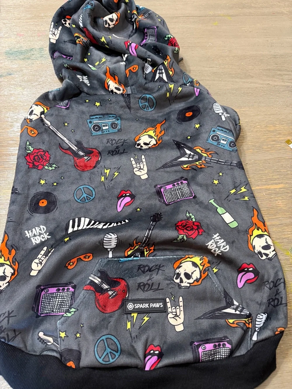 Spark Paws 3XL Rock & Roll Dog Hoodie NWT
